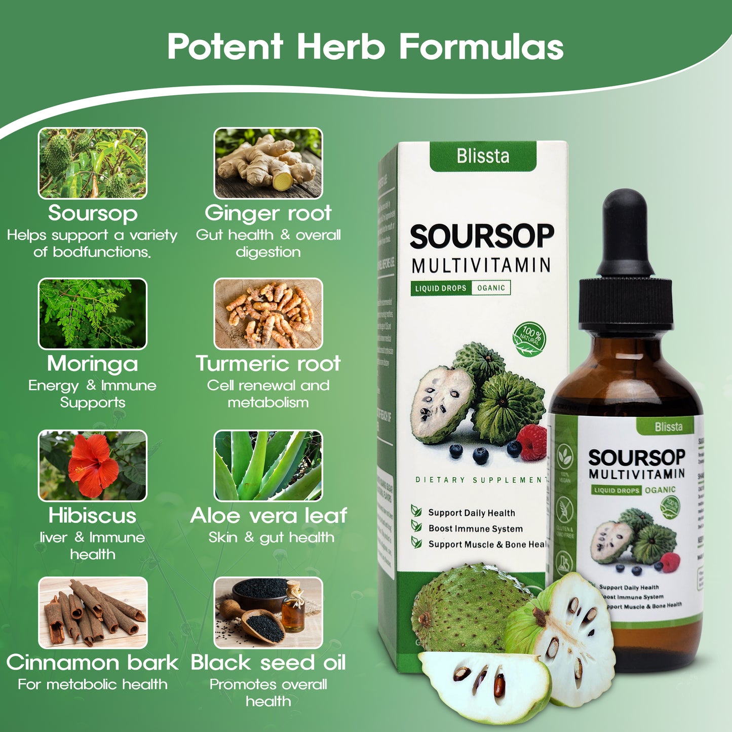 Blissta™️  Soursop Multivitamin Liquid Drops