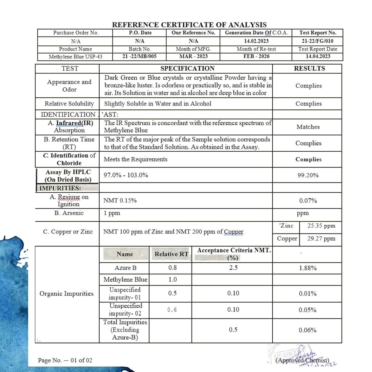 Blissta™️ USP Grade Methylene Blue