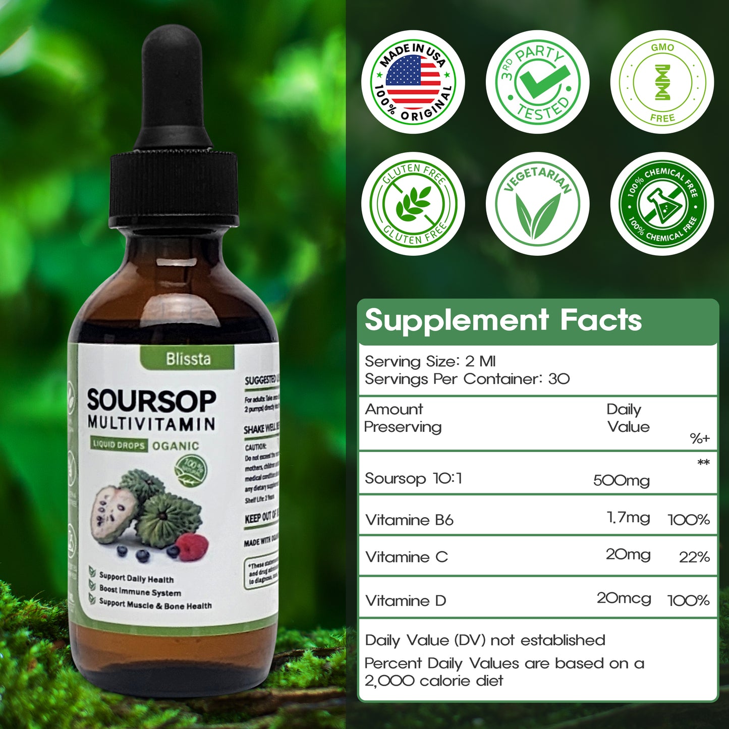 Blissta™️  Soursop Multivitamin Liquid Drops
