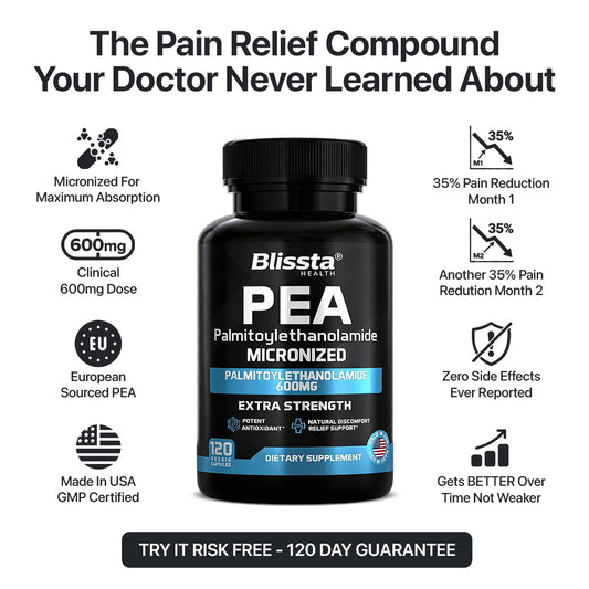 Blissta® PainBloc | Whole Body Pain Relief PEA 600MG (Micronized)