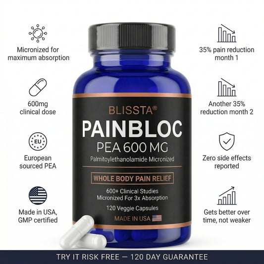 Blissta® PainBloc | Whole Body Pain Relief PEA 600MG (Micronized)